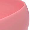 vidaXL izlietne, apaļa, 40x15 cm, matēta rozā keramika