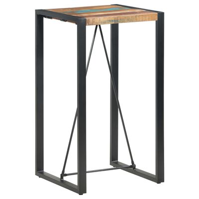 vidaXL bāra galds, 60x60x110 cm, pārstrādāts masīvkoks