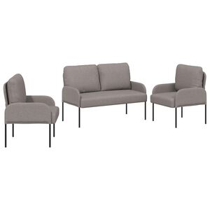 vidaXL Dīvāna komplekti 3 pcs Pelēkbrūna 115 x 56 x 80 cm Saplāksnis