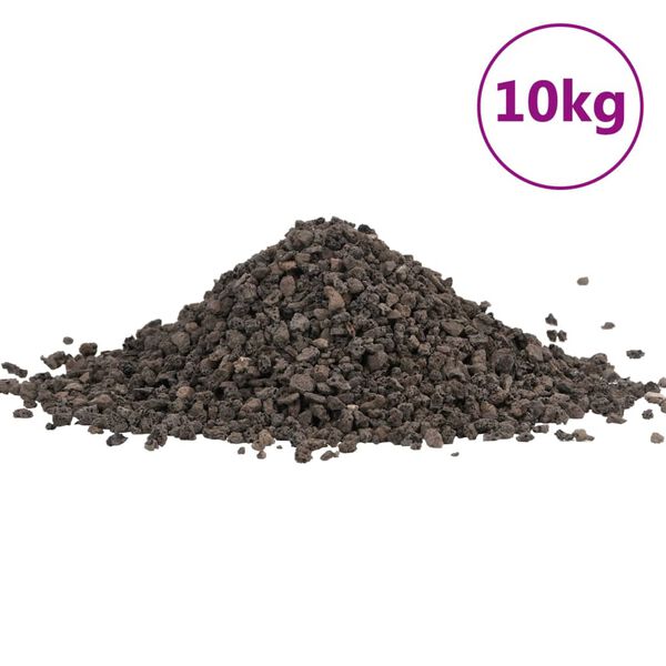 vidaXL bazalta grants, 10 kg, melns, 5-8 mm