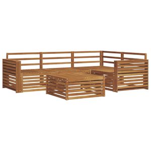 vidaXL Āra dīvānu komplekts 5 pcs Dabiska Cietā akācijas koks