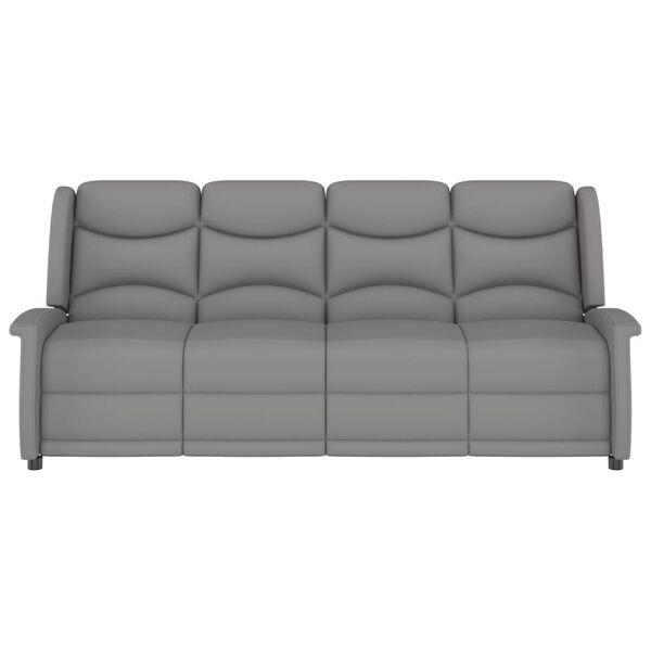 vidaXL četrvietīgs masāžas krēsls, atgāžams, gaiši pelēks audums