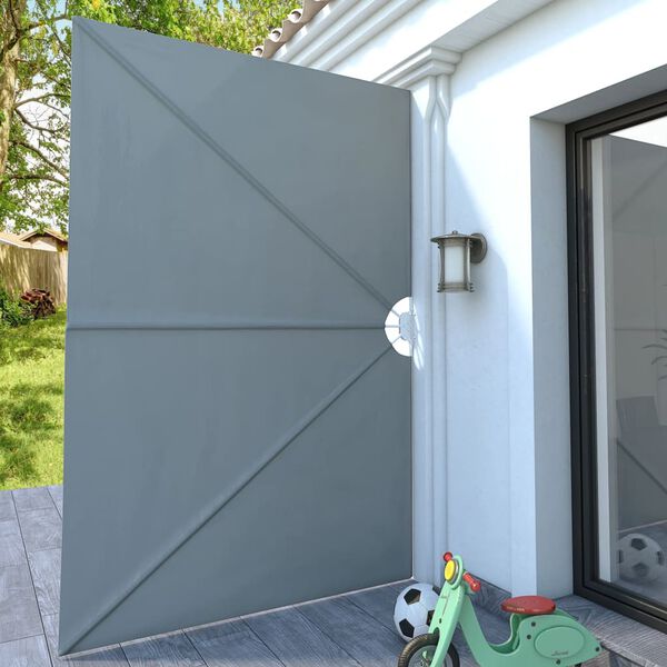 vidaXL saliekama terases sānu markīze, pelēka, 300x200 cm
