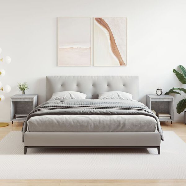 vidaXL naktsskapīši, 2 gab., pelēki, 40x35x50 cm, inženierijas koks