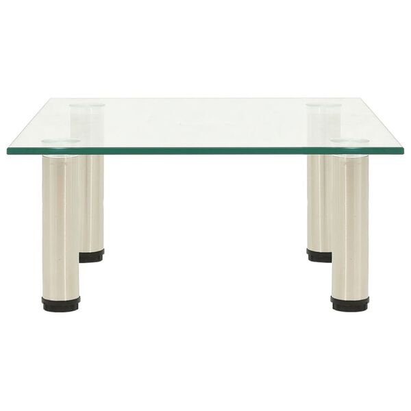 vidaXL TV galdiņš, 40x35x17 cm, rūdīts stikls, caurspīdīgs