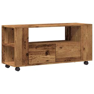 vidaXL TV skapītis ar riteņiem, veca koka, 102x34,5x43 cm