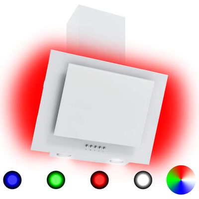 vidaXL RGB tvaika nosūcējs, LED, 60 cm, tērauds un rūdīts stikls
