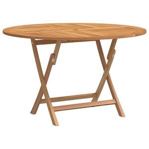 vidaXL salokāms dārza galds, &Oslash; 110x75 cm, masīvs tīkkoks