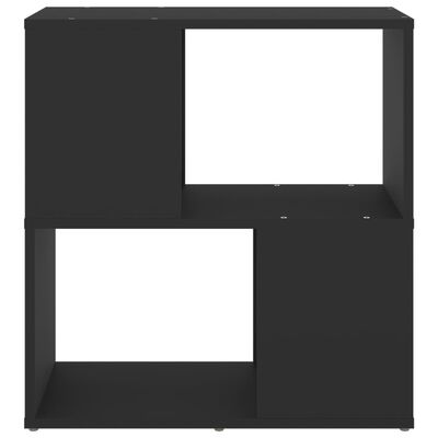 vidaXL grāmatu plaukts, melns, 60x24x63 cm, skaidu plāksne