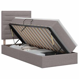 vidaXL Gulta ar uzglabā&scaron;anas vietu un matraci Pelēkbrūna 90 x 200 cm