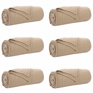 vidaXL Pledu segas 6 gab. Kamieļu krāsa 200 x 150 cm 2.61 kg Flīss