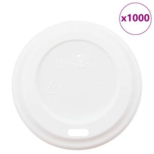 vidaXL papīra kafijas tasī&scaron;u vāki &Oslash;60 mm 4oz 1000 gab. Balta plastmasa