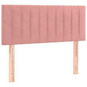 vidaXL gultas galvgalis, 100x5x78/88 cm, rozā samts