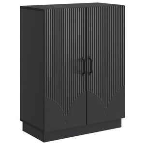vidaXL Puse Melns 66 x 34,5 x 87 cm Inženierijas koks