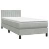 vidaXL Box Spring Gulta ar matraci Gai&scaron;i pelēks 80x210 cm Velvet
