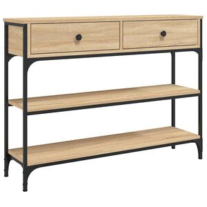 vidaXL konsoles galdiņ&scaron;, koka krāsa, 100x25x75 cm, inženierijas koks