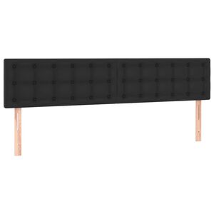vidaXL gultas galvgaļi, melns, 180x5x78/88 cm, mākslīgā āda