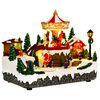 vidaXL Ziemassvētku ciematiņ&scaron; ar karuseli SALO 25,5 x 16 x 21,5 cm
