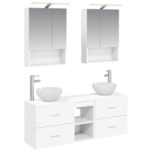 vidaXL Vannas istabas skapju komplekts 5 pcs Balts 50 x 14,5 x 70 cm