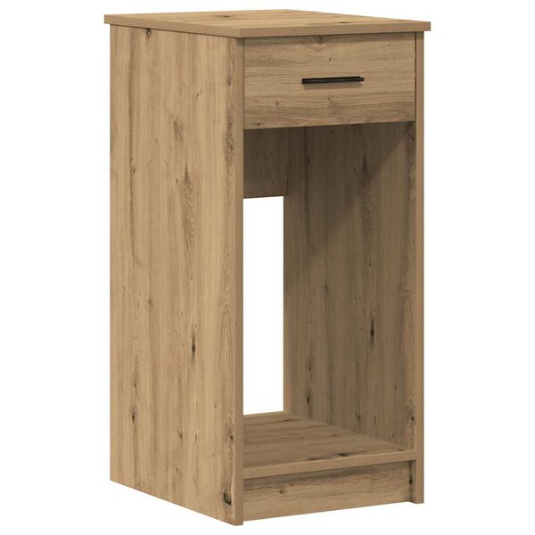 vidaXL Datora torņa statīvs ar atvilktni, koka krāsa, 35x45x77 cm