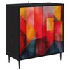 vidaXL Puse HEESCH Melns ozols 69 x 33 x 76 cm Inženierijas koks
