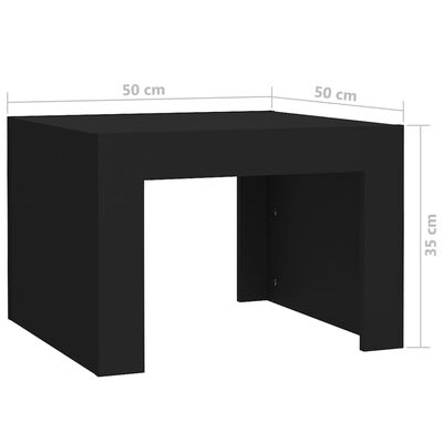 vidaXL kafijas galdiņš, melns, 50x50x35 cm, skaidu plāksne