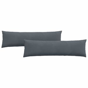 vidaXL Dīvāna spilveni 2 pcs Tum&scaron;i pelēks 145 x 40 cm Korduroja audums
