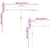 vidaXL Dārza parasols Zaļa 294 x 150 x 223 cm Poliesters un tērauds