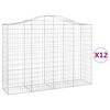 vidaXL arkveida gabiona grozi, 12gb., 200x50x140/160cm, cinkota dzelzs