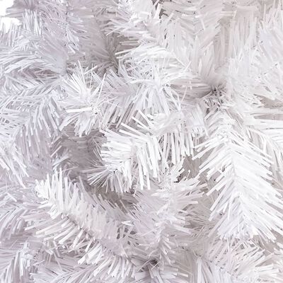 vidaXL izgaismota Ziemassvētku egle, šaura, balta, 210 cm