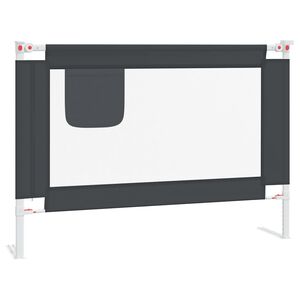 vidaXL bērnu gultas aizsargbarjera, tum&scaron;i pelēka, 90x25 cm, audums