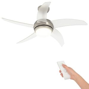 vidaXL Griestu ventilators ar gaismu un tālvadību &Oslash; 110 cm Caurspīdīgs