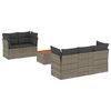 vidaXL 6-daļīgs dārza dīvāna komplekts ar matračiem, pelēks PE pinums
