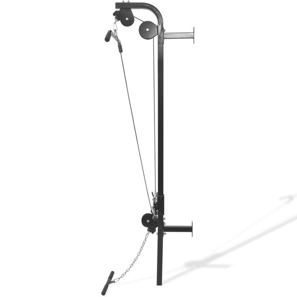 vidaXL mājas trenažieris, 2 vilk&scaron;anas stieņi, piestiprināms pie sienas