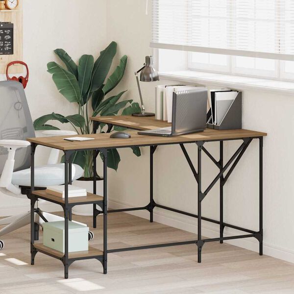 vidaXL Galds Artisānā ozols 139 x 139 x 75 cm Inženierijas koks