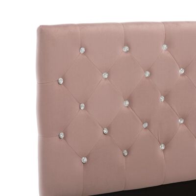 vidaXL gultas rāmis, rozā samts, 90x200 cm