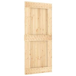 vidaXL Slīdo&scaron;ās durvis NARVIK Dabiska un melna 90 x 210 cm (213,5 cm)