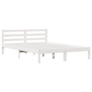 vidaXL Gultas rāmis Balts 225,5 x 145,5 x 69,5 cm Cieta priede