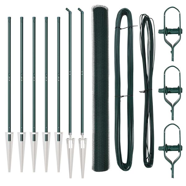 vidaXL Žoga āķis Zaļa 10 x 1,5 m (13 mm siets) Tērauds un PVC