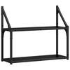 vidaXL Sienas plaukts Pie sienas Melns ozols 60 x 21 x 51 cm