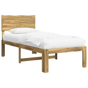 vidaXL Vienvietīga gultas rāmis ar galvgali ROSTOCK Balts 75 x 190 cm