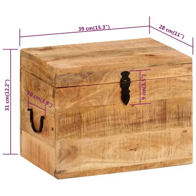 vidaXL uzglabāšanas kaste, 39x28x31 cm, mango masīvkoks