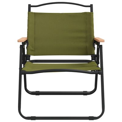 vidaXL kempinga krēsli, 2 gab., 54x43x59 cm, Oksfordas audums, zaļi