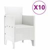 vidaXL Dārza ēdamgalds 11 pcs Balts Polt rattan