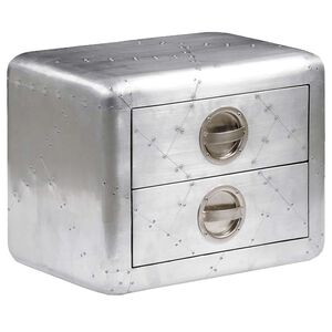 vidaXL galdiņš ar 2 atvilktnēm, antīks lidmašīnas aprīkojuma dizains