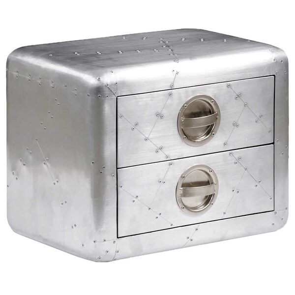 vidaXL galdiņš ar 2 atvilktnēm, antīks lidmašīnas aprīkojuma dizains