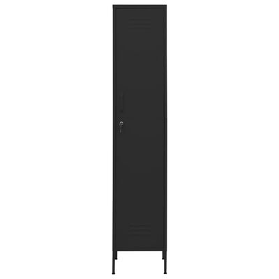 vidaXL ģērbtuves skapis, 35x46x180 cm, tērauds, melns