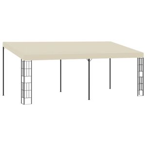 vidaXL dārza nojume, stiprināma pie sienas, 3x6 m, krēmkrāsas audums