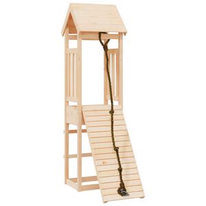 vidaXL rotaļu mājiņa ar kāp&scaron;anas sienu, priedes masīvkoks