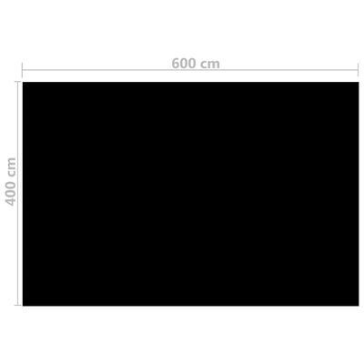 vidaXL baseina pārklājs, 600x400 cm, četrstūra, PE, melns